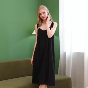Women Nightgown Nightdress Stylish Nightshirts Spaghetti Strap Sleeveless Lingerie Free Size