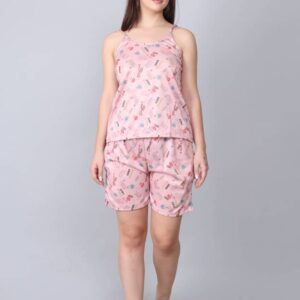 Sexy Beautiful Pattern Pajama Sets Short Sleeve Sleepwear For Women