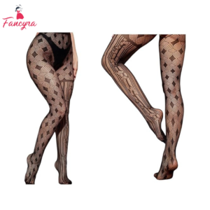 Women High Waist Fishnet Textured Stockings