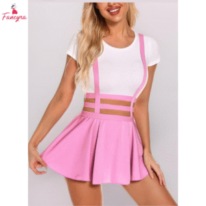 Women Satin Ultrasoft Babydoll Lingerie Bodysuit Swimwear Mini Chemise Skirt Nightdress Pink Color