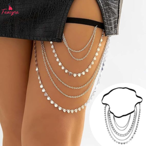 Women Multi Layer Thigh Chain Hollow Charm Leg Chain