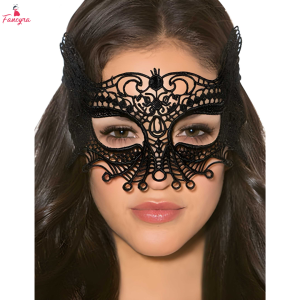 Fancyra Women Black Lace Face Mask Party Wear Pack of Two