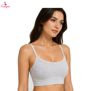 Fancyra Women Non-Padded Cotton Cami Bra Sports Bralette Adjustable Strap Comfort Lounge Bra